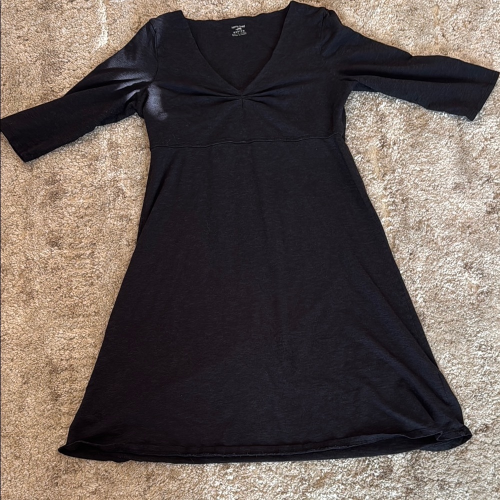 🍍 Horny Toad Black Dress Size M Womens Short Sleeve V-Neck 🍍